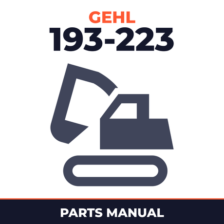 Gehl 193-223 Compact Excavator Illustrated Master Parts List Manual ! (Beginning SN: AD00454 )