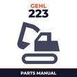 GEHL 223 Compact Excavator Parts Part Manual