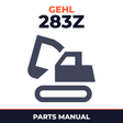 Gehl 283Z Mini Compact Excavator Parts Manual