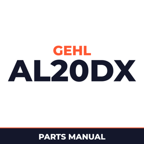 Gehl AL20DX Series II Articulated Compact Utility Loader Illustrated Master Parts List Manual Form No.