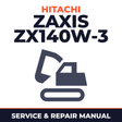 HITACHI ZAXIS ZX140W-3 Excavator Service Manual