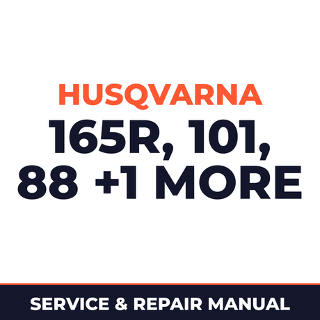 Husqvarna 165R Clearing Saw 101 88 04-26 ChainSaw Machine Service & Repair Manual