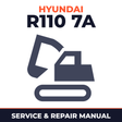 Hyundai R110 7a Crawler Excavator Service Repair Manual