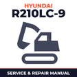 Hyundai R210LC-9 Crawler Excavator Complete Workshop Service Repair Manual