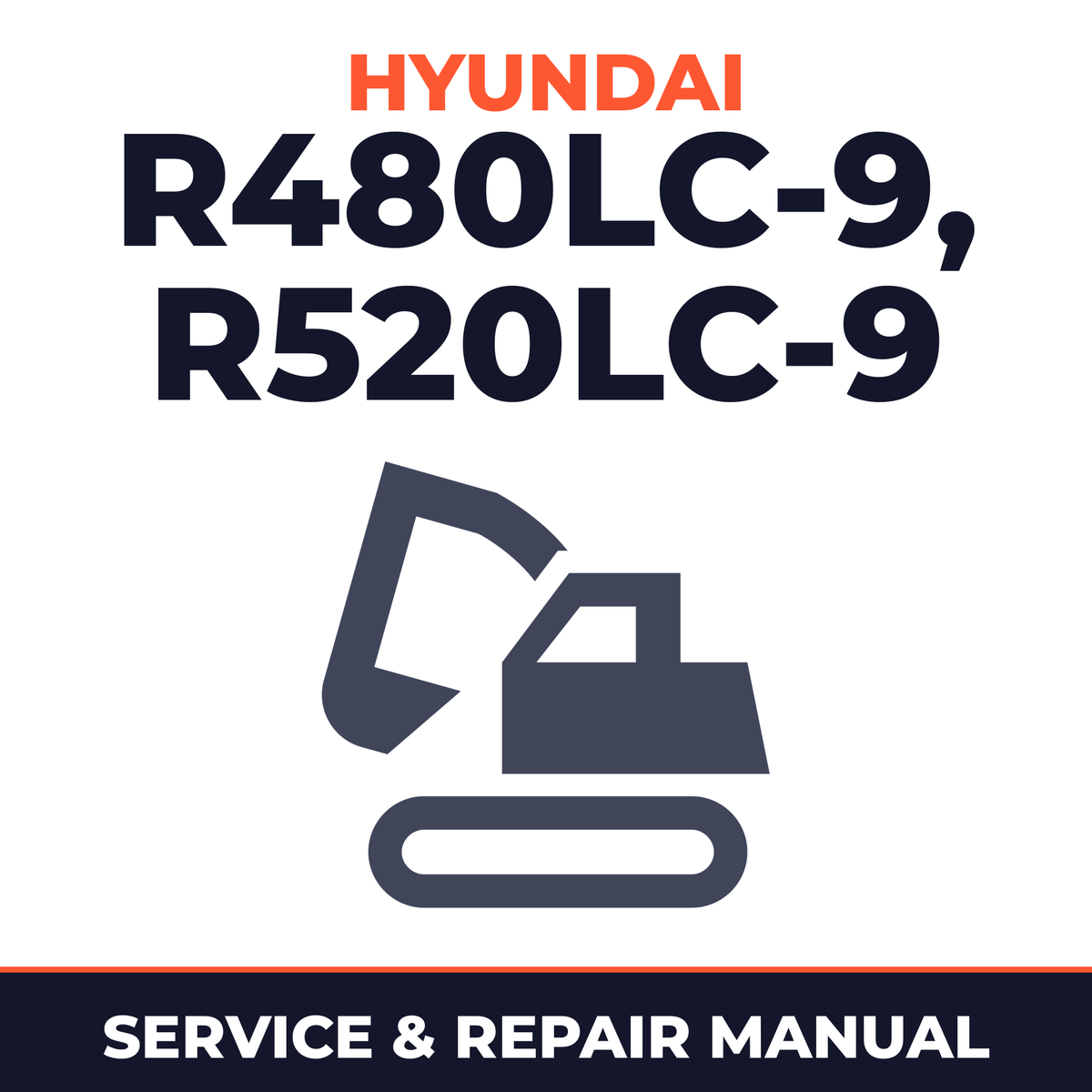 Hyundai R480LC-9, R520LC-9 Crawler Excavator Complete Workshop Service Repair Manual