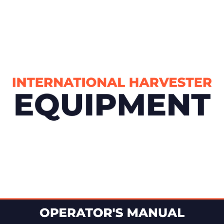 International Harvester Farmall Super A AV Operator's Manual