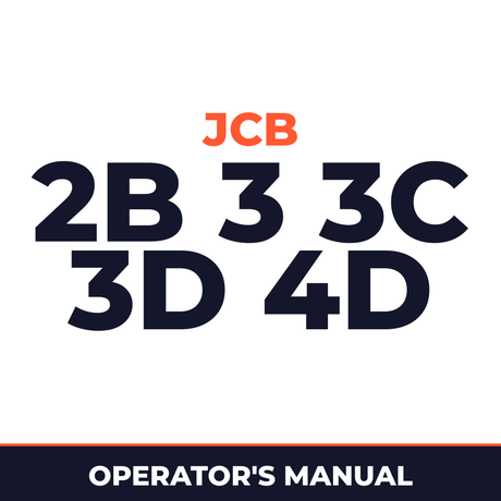 Jcb 2b 3 3c 3d 4d Operator User Handbook Manual