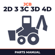 JCB 2D 3 3C 3D 4D BACKHOE ONLY Parts Part Manual IPL