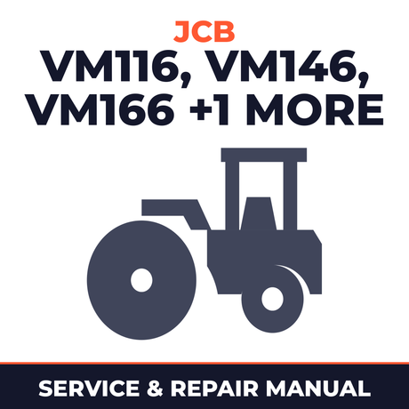 JCB Vibromax VM116 VM146 VM166 VM186 Single Drum Roller Service Repair Workshop Manual