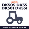 Kioti Daedong DK50S DK55 DK501 DK551 Tractor Service & Repair Manual