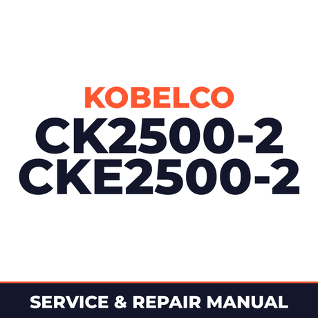 Kobelco CK2500-2 CKE2500-2 Crawler Crane Complete Workshop Service Repair Manual
