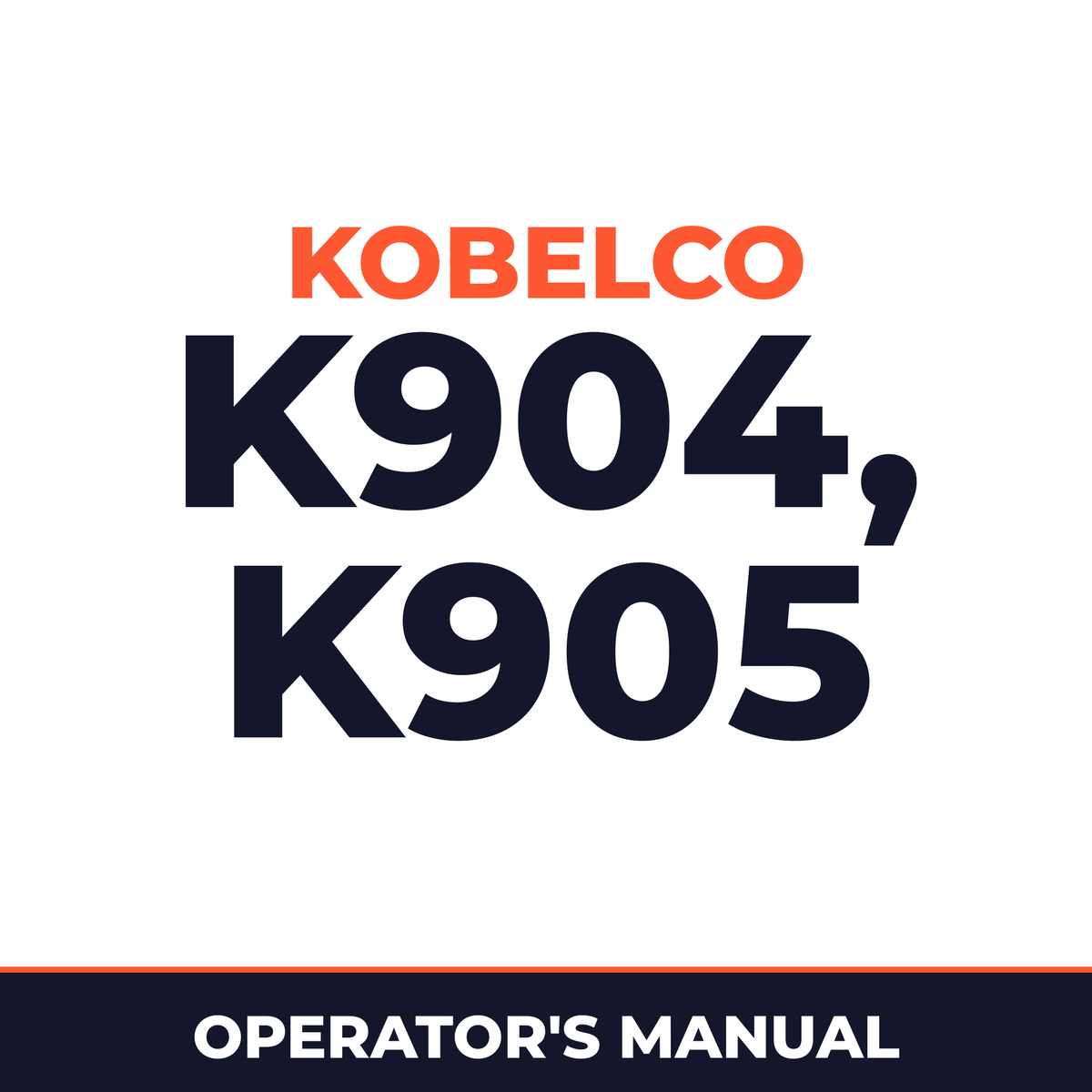 Kobelco K904, K905 Operators Manual