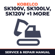 Kobelco SK100 V, SK100L V, SK120 V, SK120LC V Crawler Excavator Service Repair Manual - YW07901 & Up, LX10201 & Up, LP1