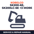 Kobelco SK200-6E, SK200LC-6E, SK210-6E, SK210LC-6E, SK210NLC-6E Crawler Excavator Service Repair Manual - YN08-33001 &