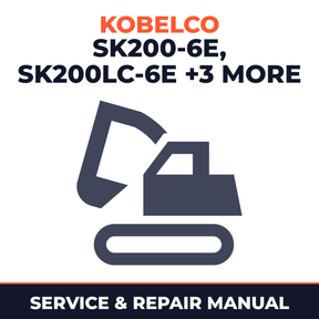 Kobelco SK200-6E, SK200LC-6E, SK210-6E, SK210LC-6E, SK210NLC-6E Crawler Excavator Service Repair Manual - YN08-33001 &