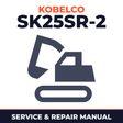 Kobelco SK25SR-2 Mini Excavator Service Repair Manual - PV08-20001 & Up, PV09-22001 & Up