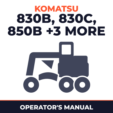 KOMATSU 830B, 830C, 850B, 850C, 870B, 870C MOTOR GRADER Operation & Maintenance Manual