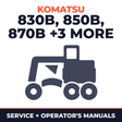 KOMATSU 830B, 850B, 870B, 830C, 850C, 870C MOTOR GRADER Service Repair Manual + Operation & Maintenance Manual