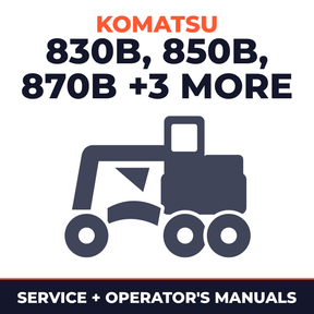 KOMATSU 830B, 850B, 870B, 830C, 850C, 870C MOTOR GRADER Service Repair Manual + Operation & Maintenance Manual