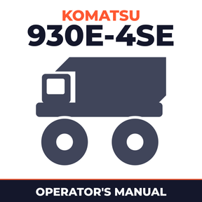 KOMATSU 930E-4SE Dump Truck Operation & Maintenance Manual (SN: A30727 - A30756)