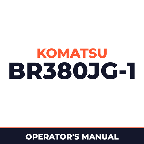 KOMATSU BR380JG-1 MOBILE CRUSHER Operation & Maintenance Manual