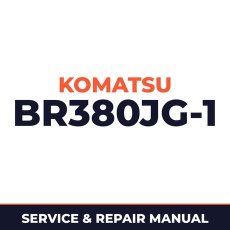 Komatsu BR380JG-1 Mobile Crusher Repair Service Manual