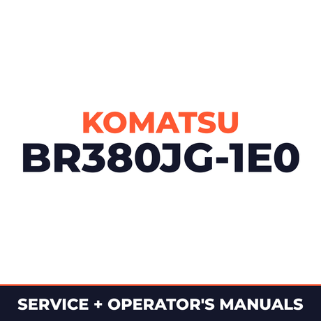 KOMATSU BR380JG-1E0 MOBILE CRUSHER Service Repair Manual + Operation & Maintenance Manual