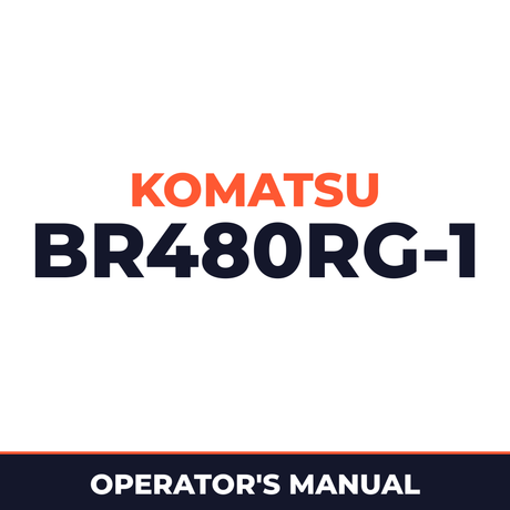 KOMATSU BR480RG-1 MOBILE CRUSHER Operation & Maintenance Manual
