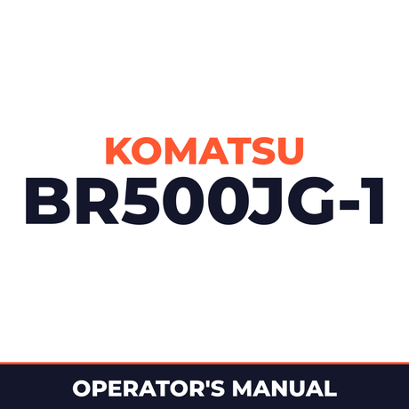 KOMATSU BR500JG-1 MOBILE CRUSHER Operation & Maintenance Manual