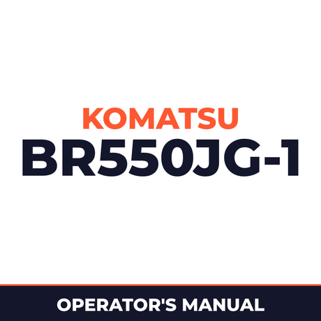 KOMATSU BR550JG-1 MOBILE CRUSHER Operation & Maintenance Manual