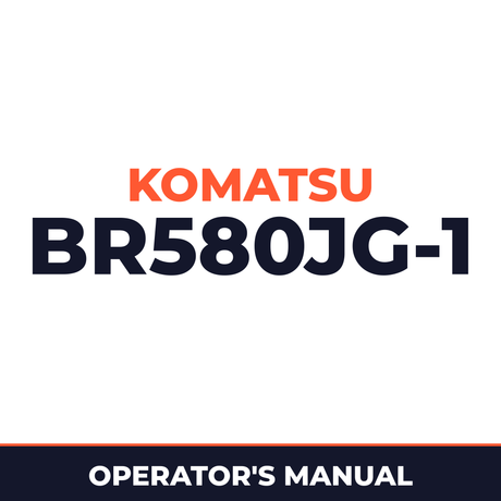 KOMATSU BR580JG-1 MOBILE CRUSHER Operation & Maintenance Manual