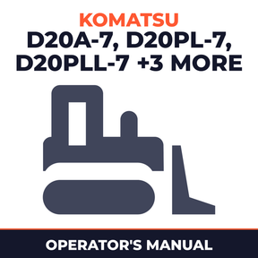 KOMATSU D20A-7, D20PL-7, D20PLL-7, D20P-7A, D21A-7, D21P-7A BULLDOZER Operation & Maintenance Manual (S/N: 80805 and up, 62729 a