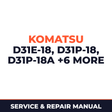 Komatsu D31E-18 D31P-18 D31P-18A D31PL-18 D31PLL-18 D31S-18 D31Q-18 D37E-2 D37P-2 Dozer Bulldozer Service Repair Workshop Manual
