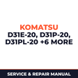KOMATSU D31E-20, D31P-20, D31PL-20, D31PLL-20, D31P-20A, D31S-20, D31Q-20, D37E-5, D37P-5A BULLDOZER Service Shop Repair Manual