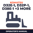 KOMATSU D32E-1, D32P-1, D38E-1, D38P-1, D39E-1, D39P-1 BULLDOZERS Operation & Maintenance Manual