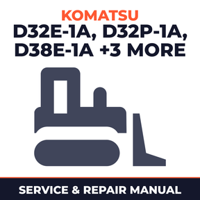 Komatsu D32E-1A, D32P-1A, D38E-1A, D38P-1A, D39E-1A, D39P-1A Dozer Bulldozer Service Repair Manual - P076093 and up, P086239 and up, P096338 and up
