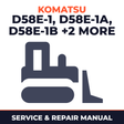 Komatsu D58E-1 D58E-1A D58E-1B D58P-1 D58P-1B Dozer Bulldozer Service Repair Workshop Manual (SN: 80888 and up, 81285 a