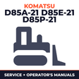 KOMATSU D85A-21, D85E-21, D85P-21 BULLDOZER Service Repair Manual + Operation & Maintenance Manual