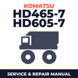 KOMATSU HD465-7, HD605-7 Dump Truck Service Shop Repair Manual