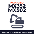 KOMATSU MX352, MX502 Hydraulic Excavator Service Repair Manual + Operation & Maintenance Manual