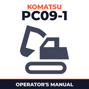 Komatsu PC09-1 Galeo Hydraulic Excavator Operation & Maintenance Manual (S/N: 12001 and up)