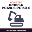 Komatsu PC100-6,PC120-6,PC130-6 operation manual
