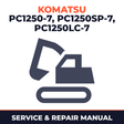 Komatsu PC1250-7, PC1250SP-7, PC1250LC-7 Hydraulic Excavator Service Repair Shop Manual (SN: 20001 and up)