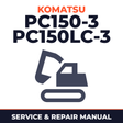 KOMATSU PC150-3, PC150LC-3 Hydraulic Excavator Service Repair Manual