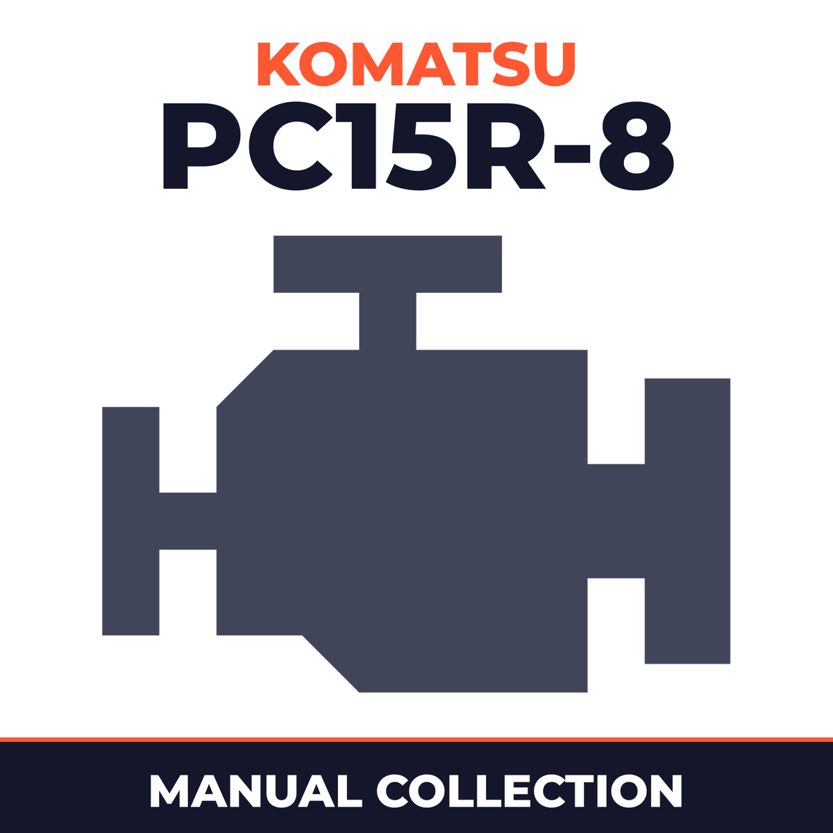 Komatsu PC15R-8, 3 x manuals. Machine,engine & operation.
