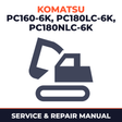 KOMATSU PC160-6K, PC180LC-6K, PC180NLC-6K Hydraulic Excavator Service Shop Repair Manual