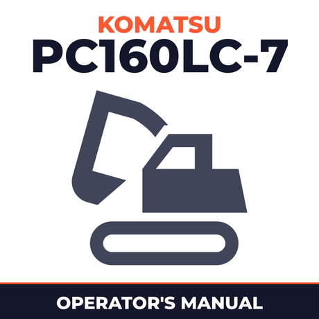 KOMATSU PC160LC-7 Hydraulic Excavator Operation & Maintenance Manual