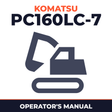 komatsu PC160LC-7 operation and maintenance manual