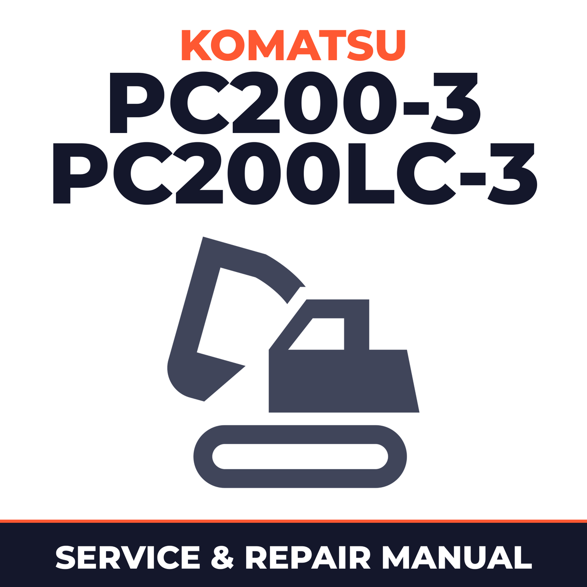 Komatsu PC200-3 PC200LC-3 Excavator Service Shop Manual