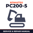 Komatsu PC200-5 Serial 45001 and up Factory Service Repair Manual
